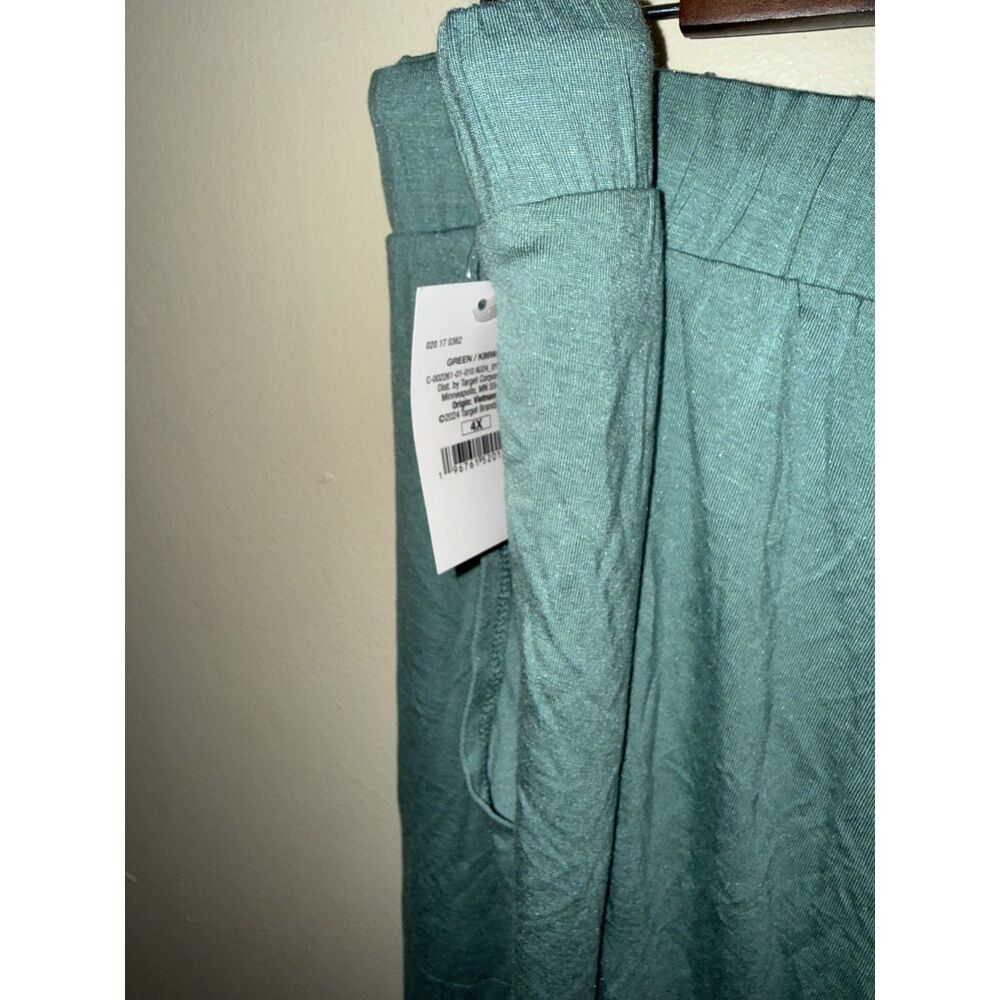 NWT Auden Cloud Knit 2-Piece Pajama Set Sage Green 4X V-Neck Top & Pants - Picture 15 of 16